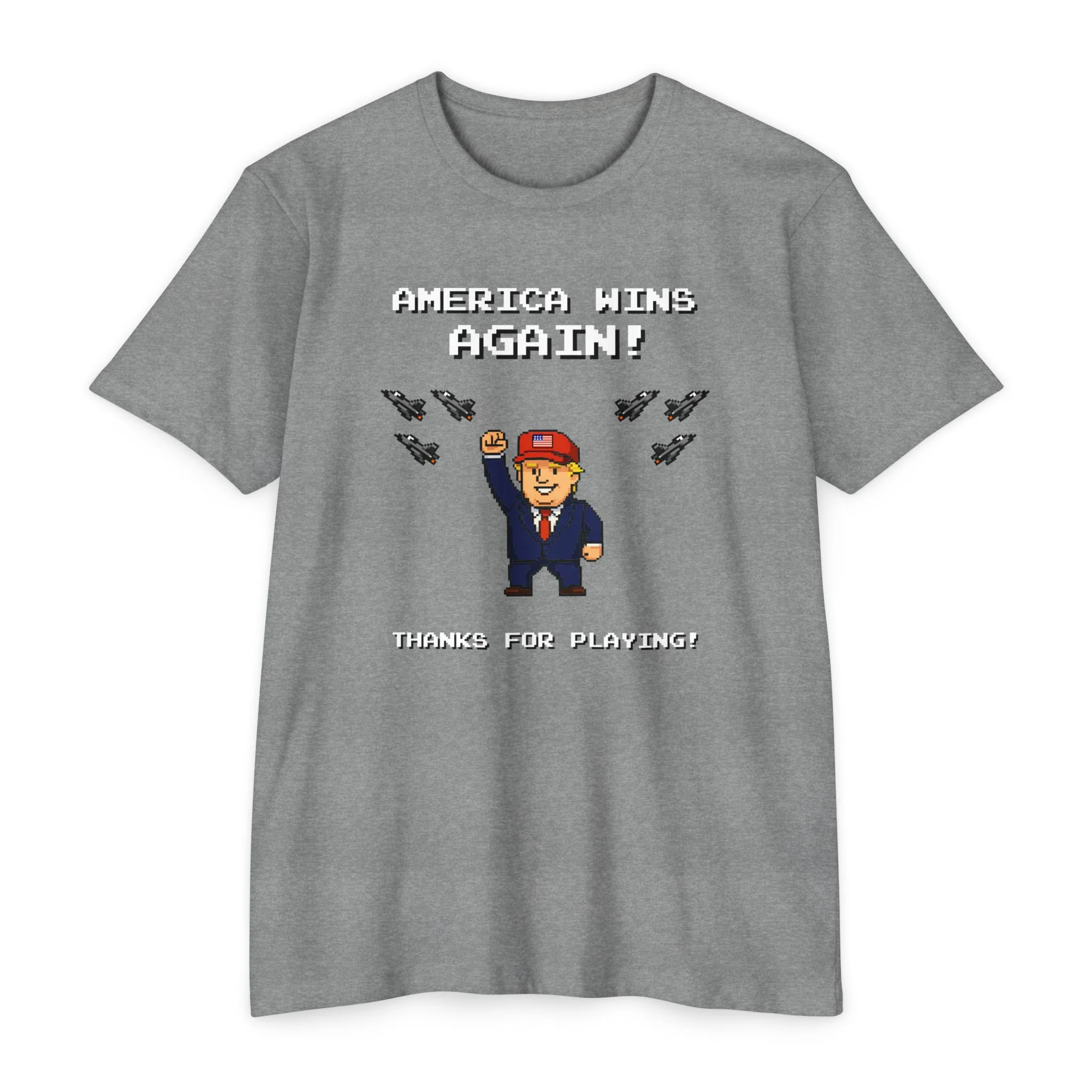 America Wins Again Retro Video Game T-Shirt - Image 3